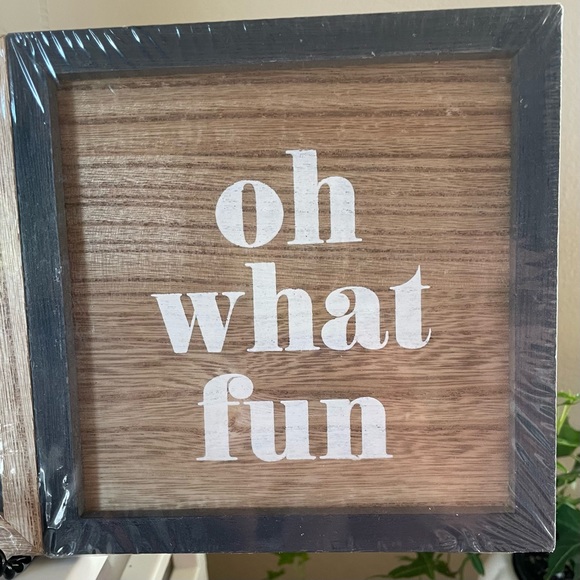 3 Square Wood Christmas Holiday Signs (Target Brand) - Picture 2 of 10